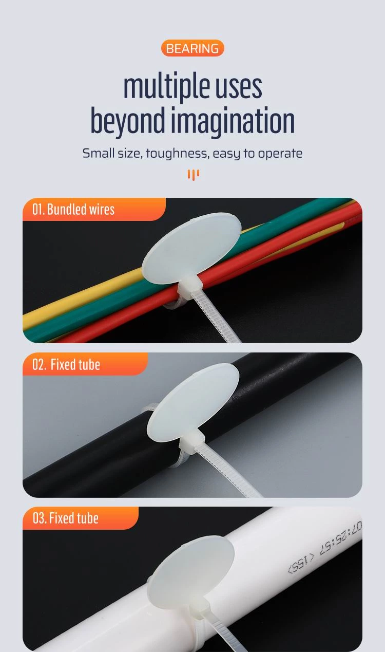 Oval Sign Type Label Nylon Cable Ties Marker Tags