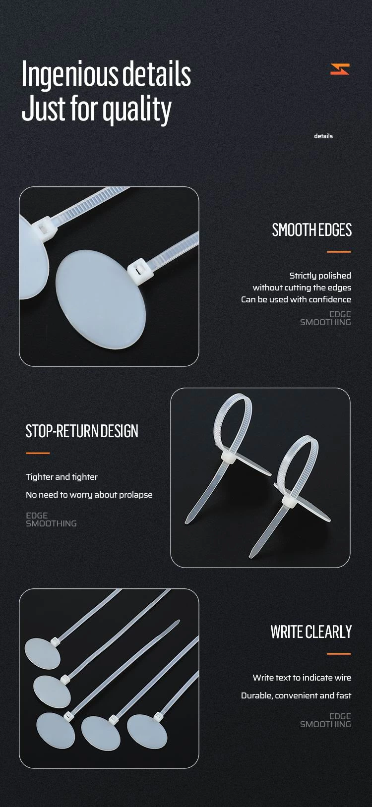 Oval Sign Type Label Nylon Cable Ties Marker Tags