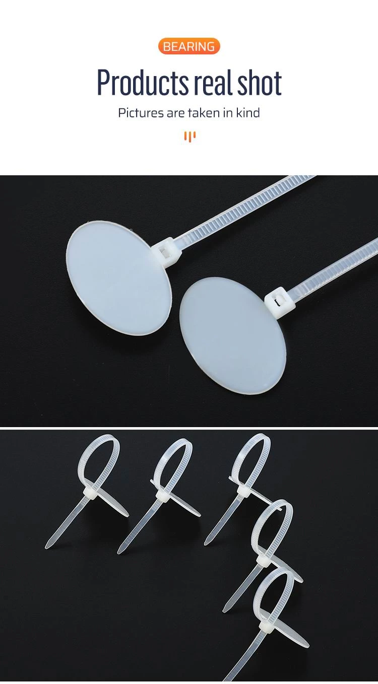 Oval Sign Type Label Nylon Cable Ties Marker Tags