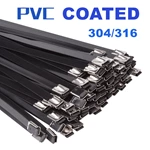 Plastic Sprayed Colorful Stainless Steel Metal Wire Zip Cable Ties Wraps